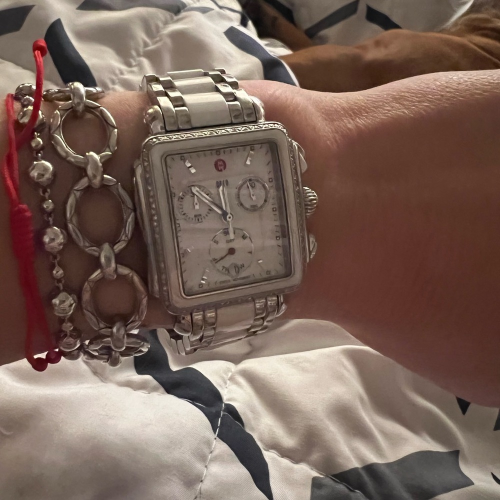 Michele Diamond ceramic deco watch